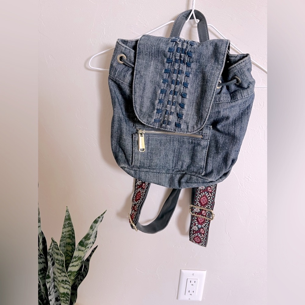 Steve Madden Backpack Purse Denim Boho Bag